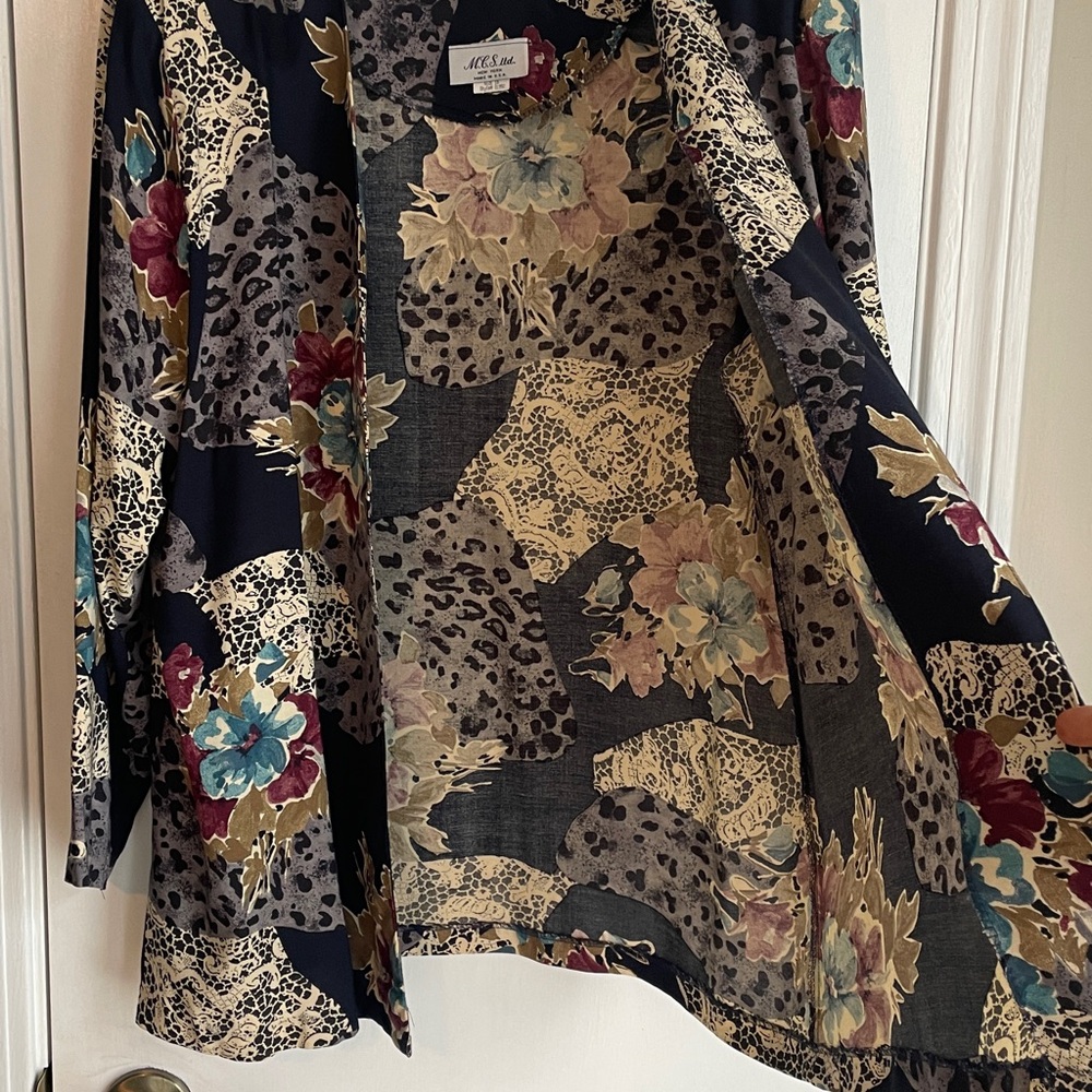 Vintage Fall Floral  Print Blazer- size 18 - Picture 6 of 7